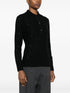 sequin-embellished polo top